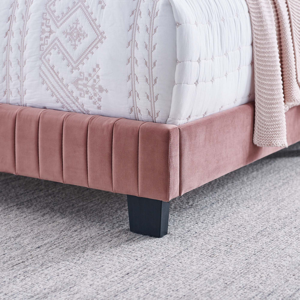 Celine Channel Tufted Performance Velvet Twin Bed by Modway