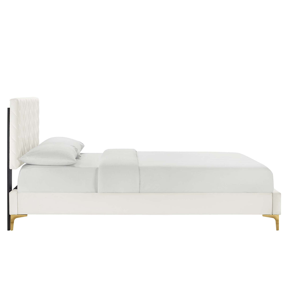 Leah Chevron Tufted Performance Velvet Queen Platform Bed by Modway