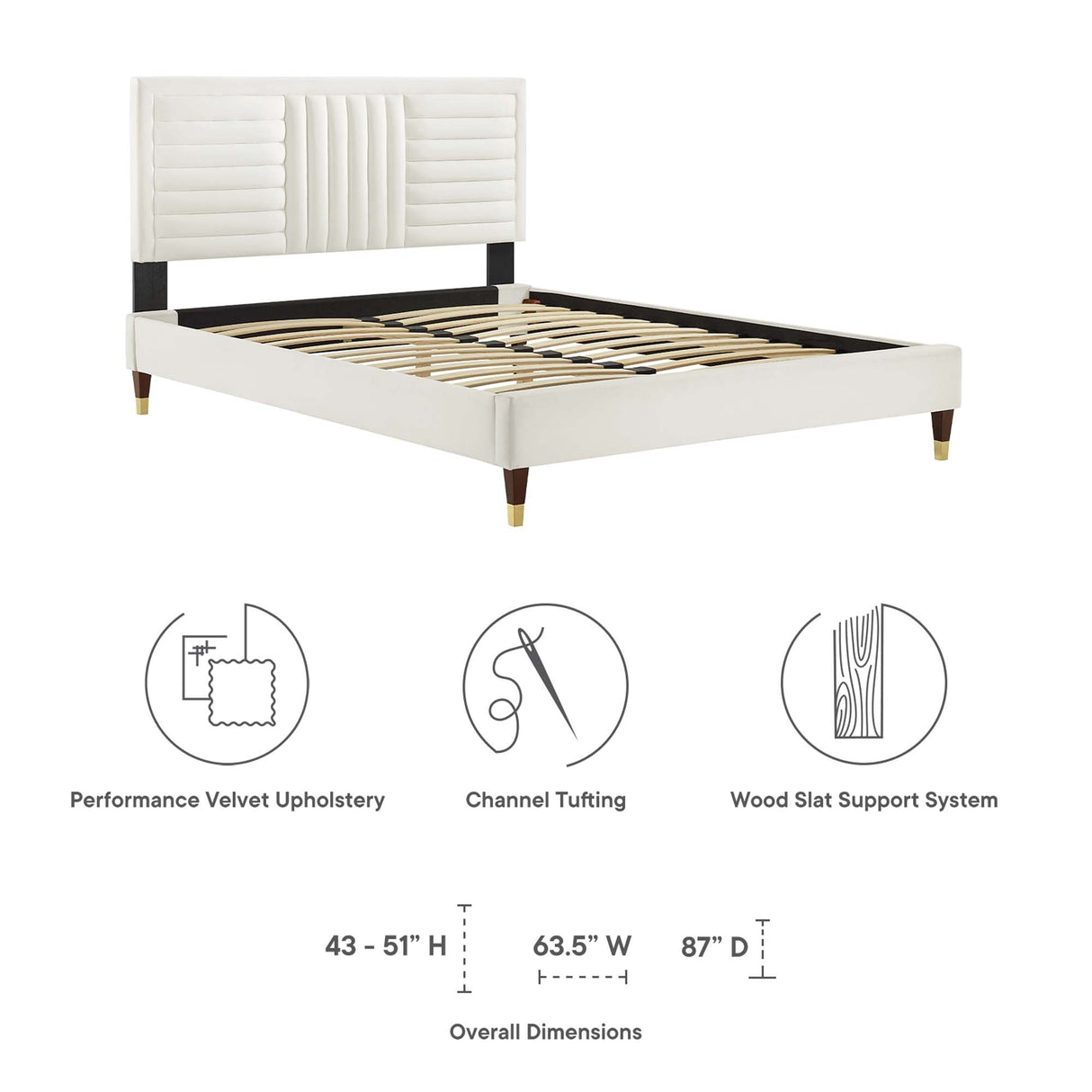 Sofia Channel Tufted Performance Velvet Full Platform Bed