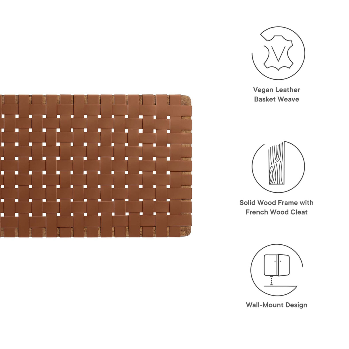 Sparta Weave Vegan Leather Full Headboard by Modway