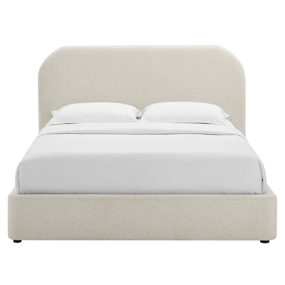 Keynote Upholstered Fabric Curved Queen Platform Bed by Modway