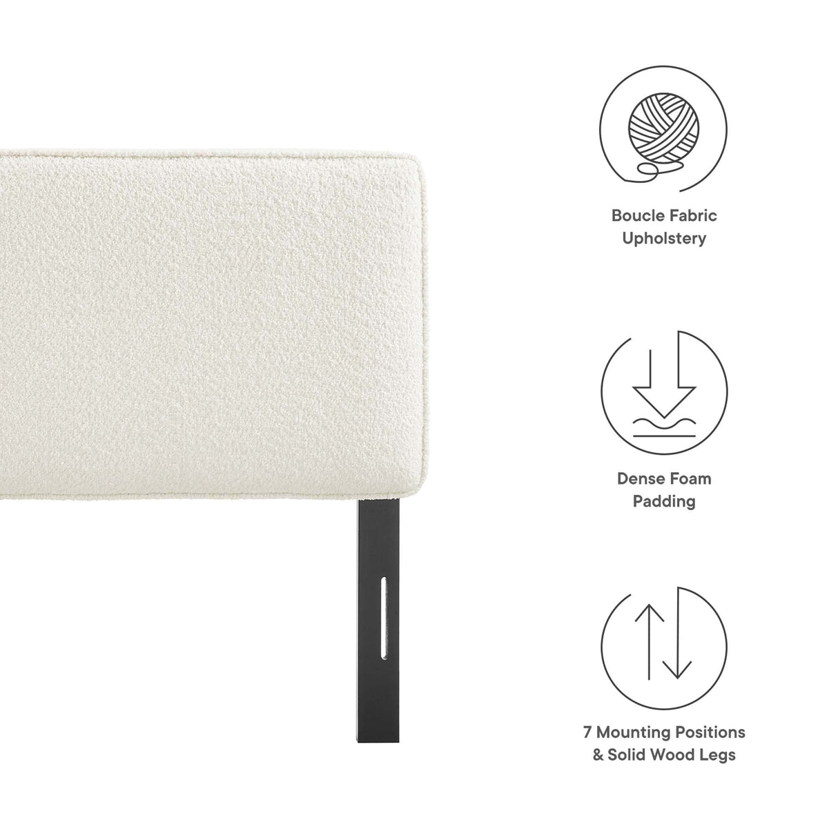 Lindee Boucle Fabric King Headboard by Modway