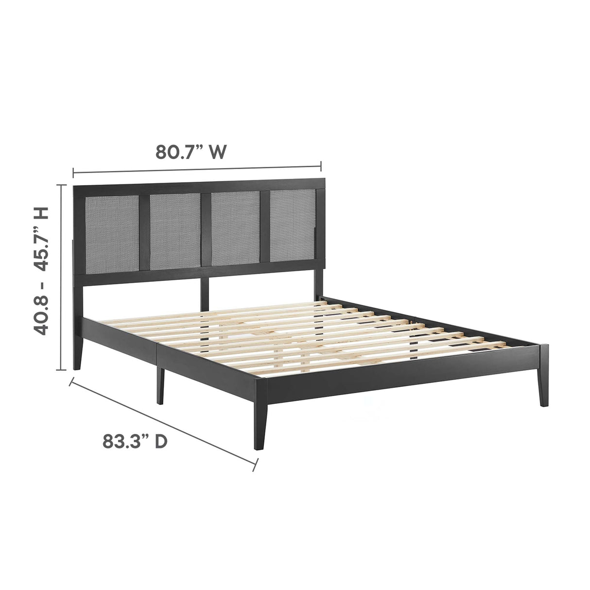 Sirocco Rattan and Wood King Platform Bed by Modway
