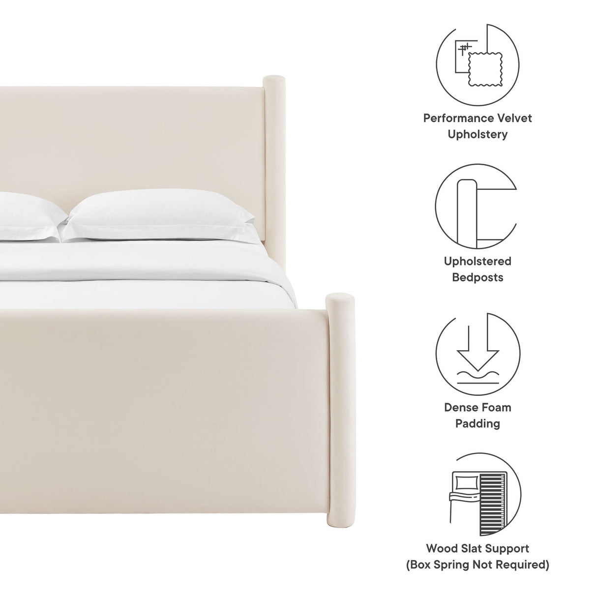 Rael Performance Velvet King Platform Bed by Modway