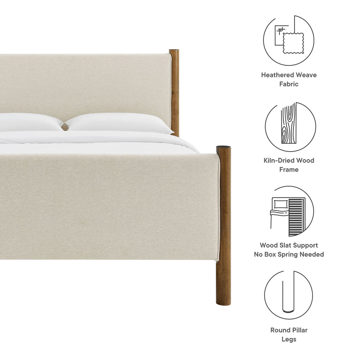 Maven Queen Size Fabric Upholstered Platform Bed by Modway