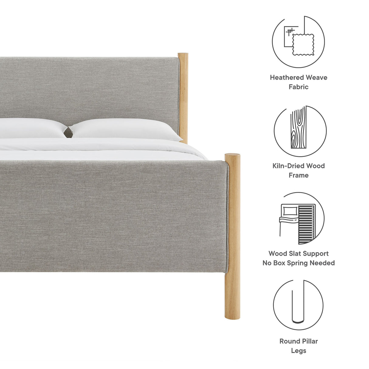 Maven Queen Size Fabric Upholstered Platform Bed by Modway