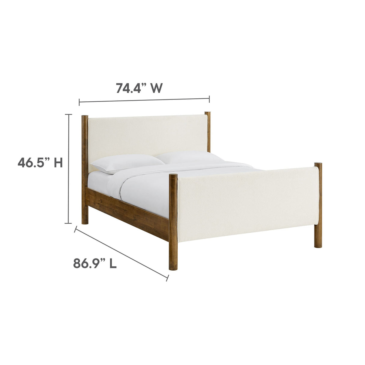 Maven King Size Boucle Upholstered Platform Bed by Modway