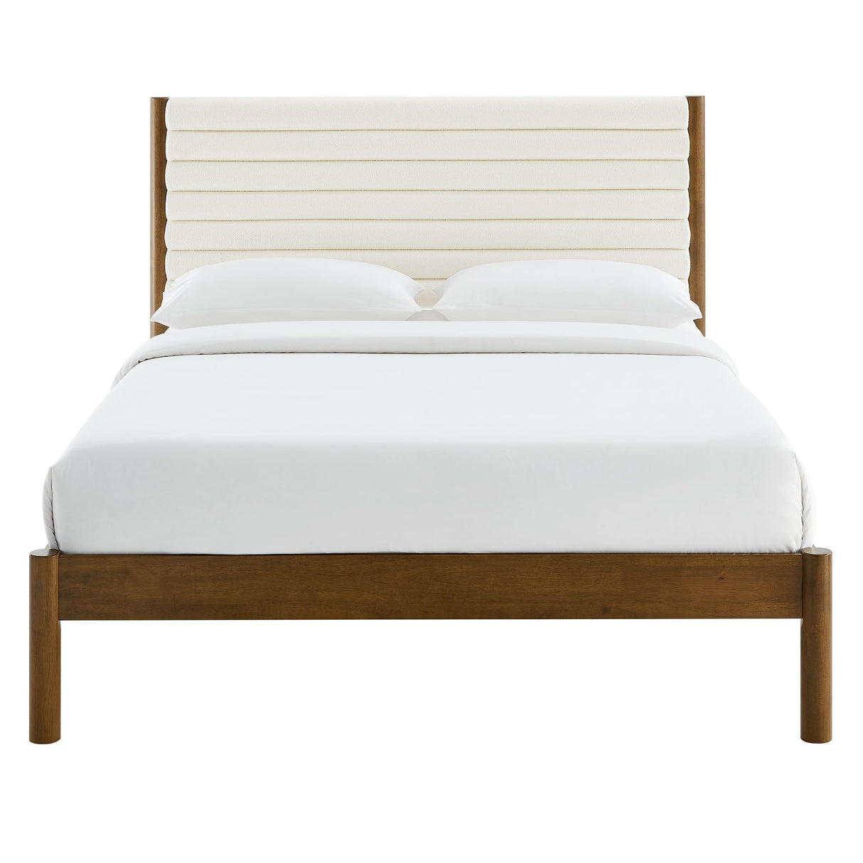 Olea Channel Tufted Boucle Solid Wood Full Platform Bed by Modway