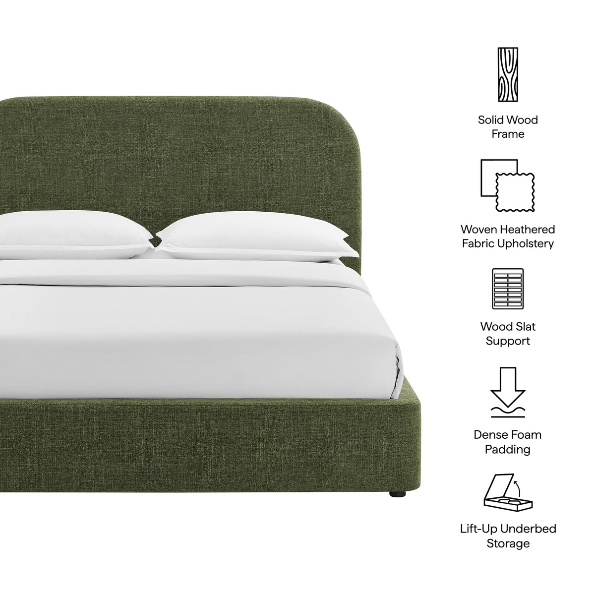 Keynote Full Fabric Upholstered Storage Platform Bed Frame by Modway