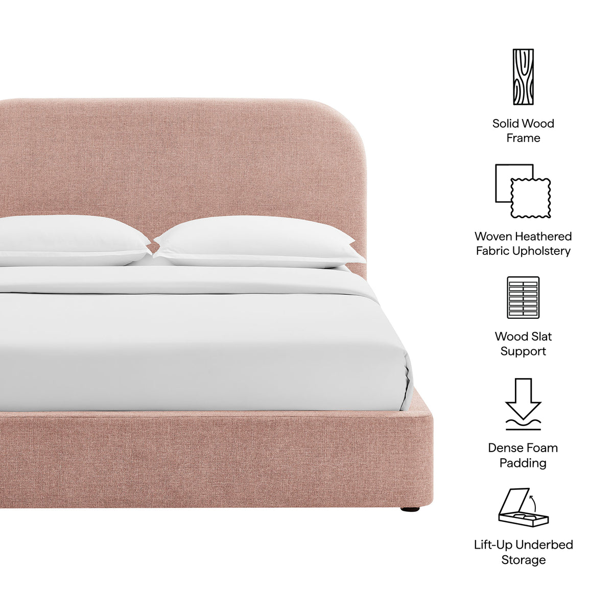 Keynote Queen Fabric Upholstered Storage Platform Bed Frame by Modway
