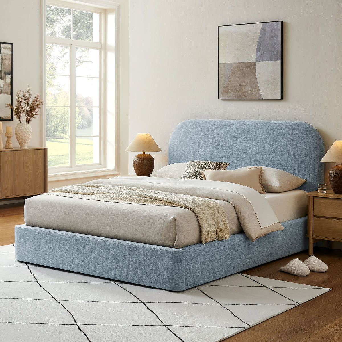Keynote Queen Fabric Upholstered Storage Platform Bed Frame by Modway
