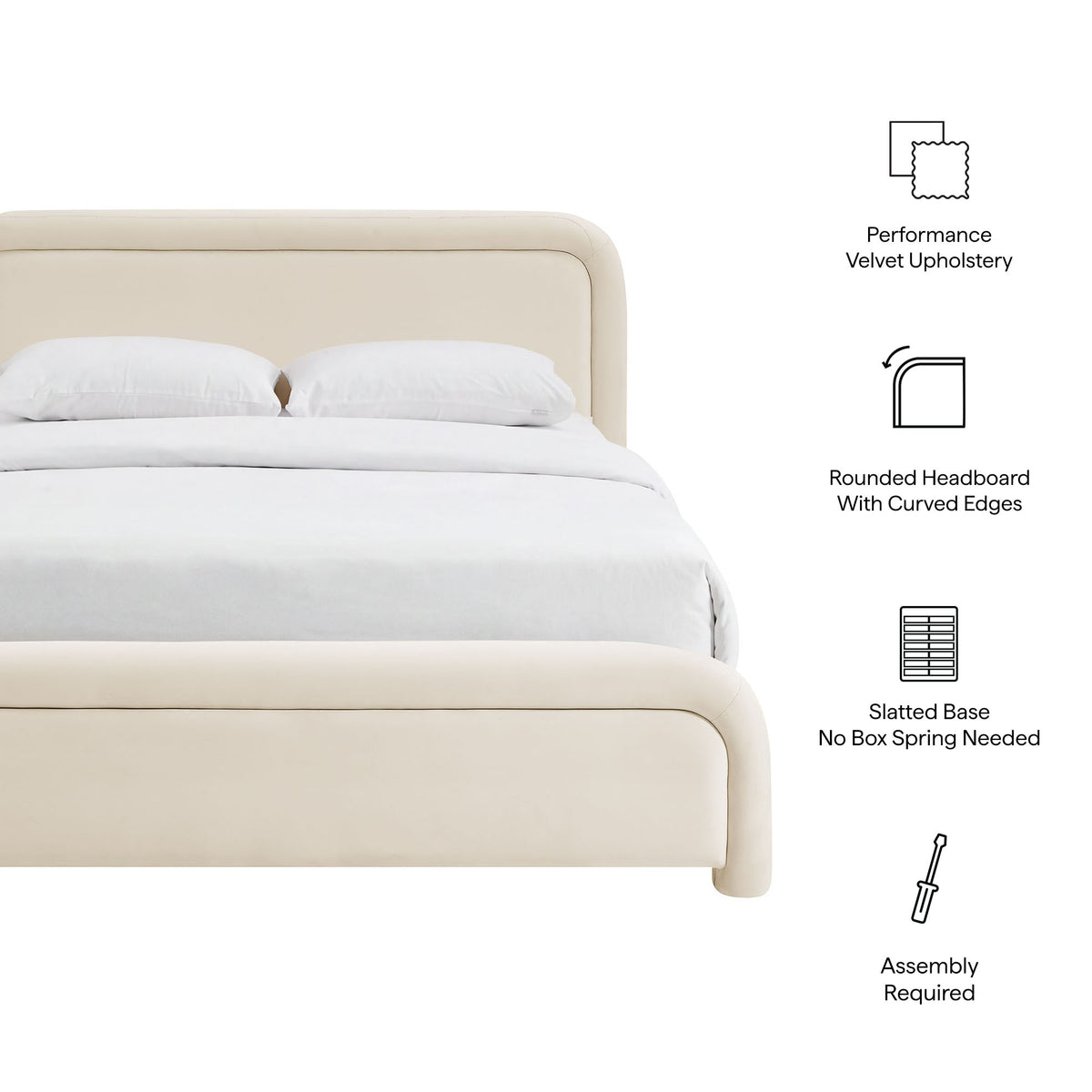 Beck Queen Performance Velvet Platform Bed by Modway