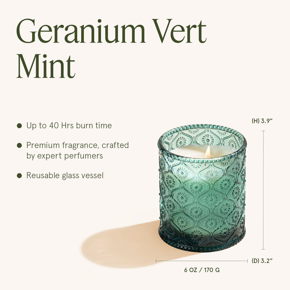 Maelyn - Geranium Vert Mint 6oz Candle