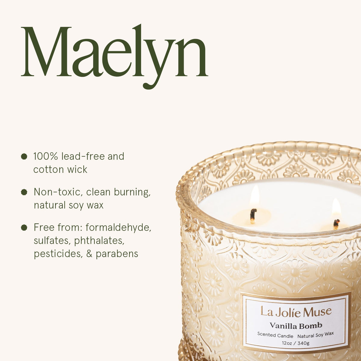 Maelyn - Vanilla Bomb 12oz Candle