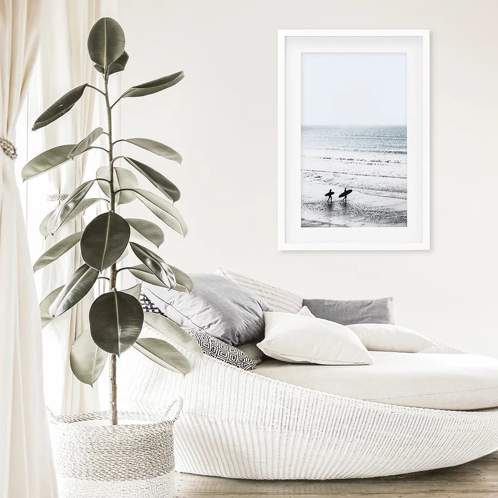 Summer Malibu Themed Wall Decor. Surfers on the Beach