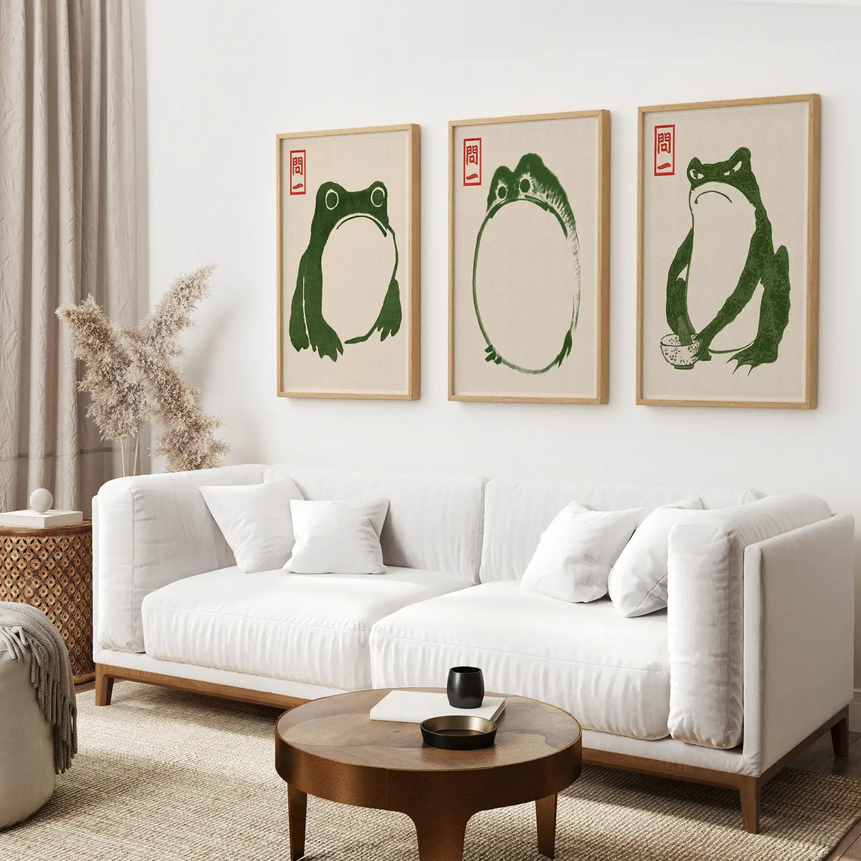 Japanese Matsumoto Hoji Frog Wall Art Print Set