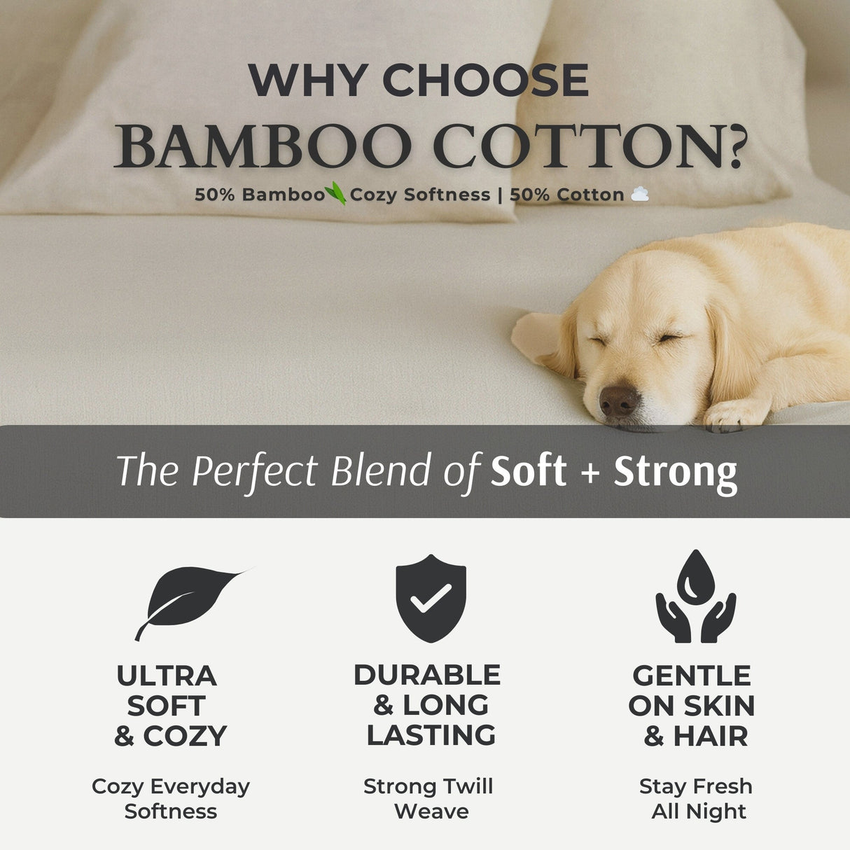 Bamboo Cotton Duvet Cover - Viscose from Bamboo + Cotton - Sand