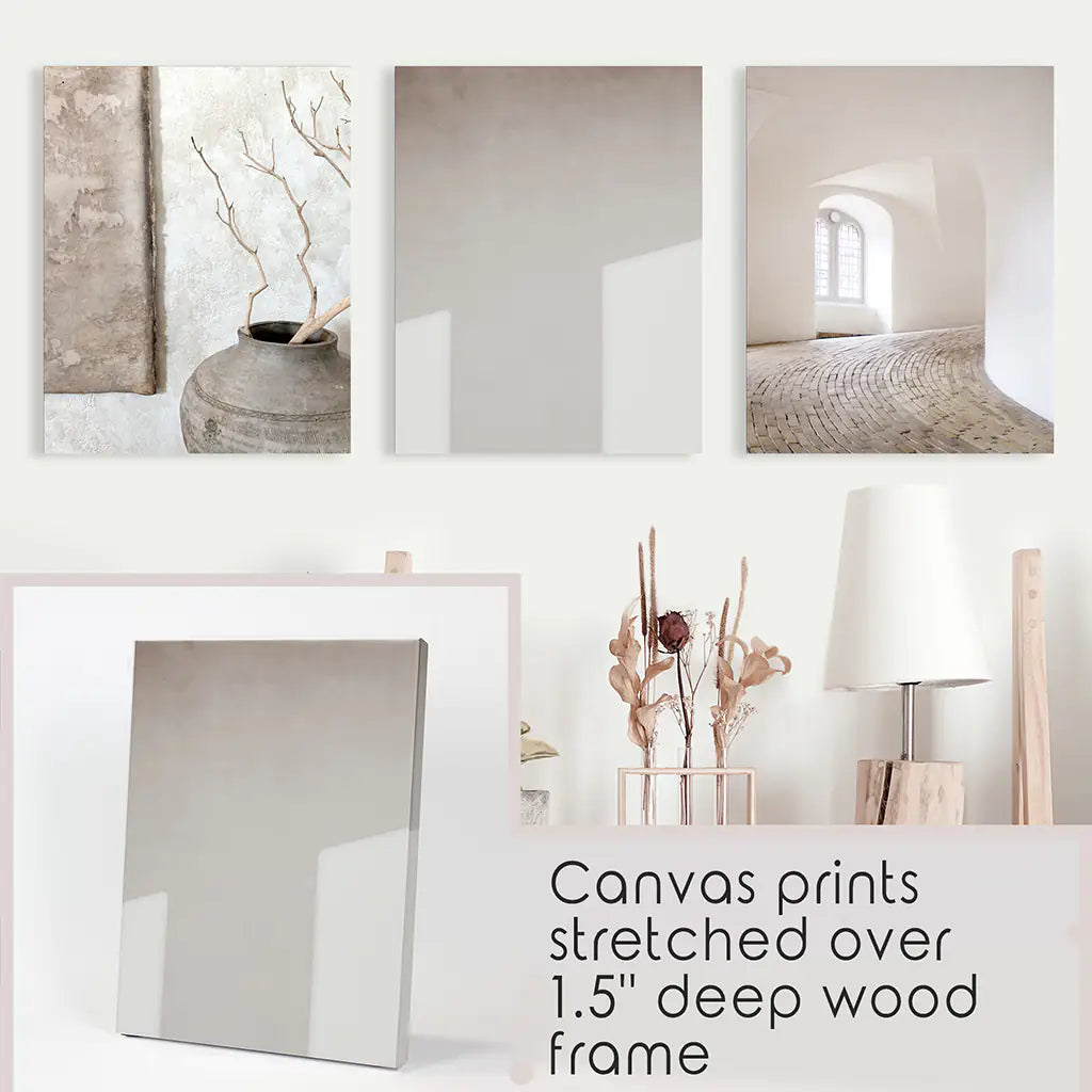 Minimalist Beige Modern Architectural Set of 3 Prints