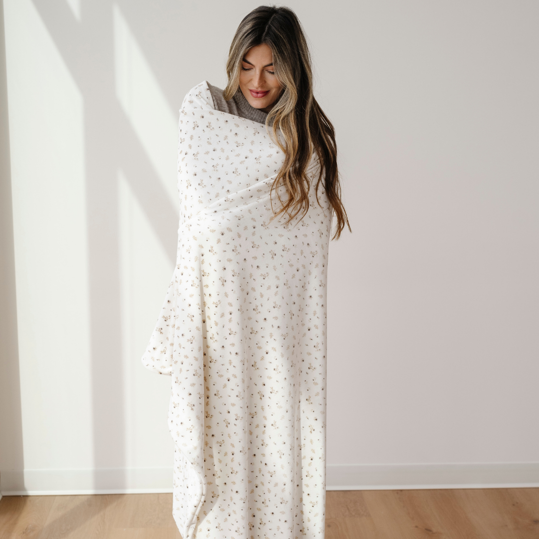 Saranoni MINKY STRETCH XL THROW BLANKETS in Posy