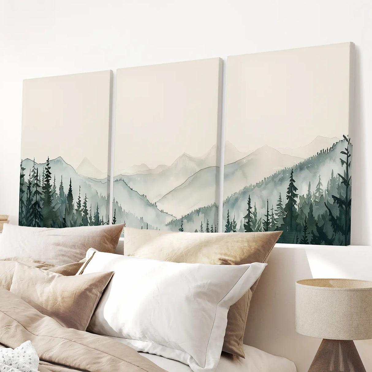 Set of 3 Mountain Forrest Decor Prints Wall Art