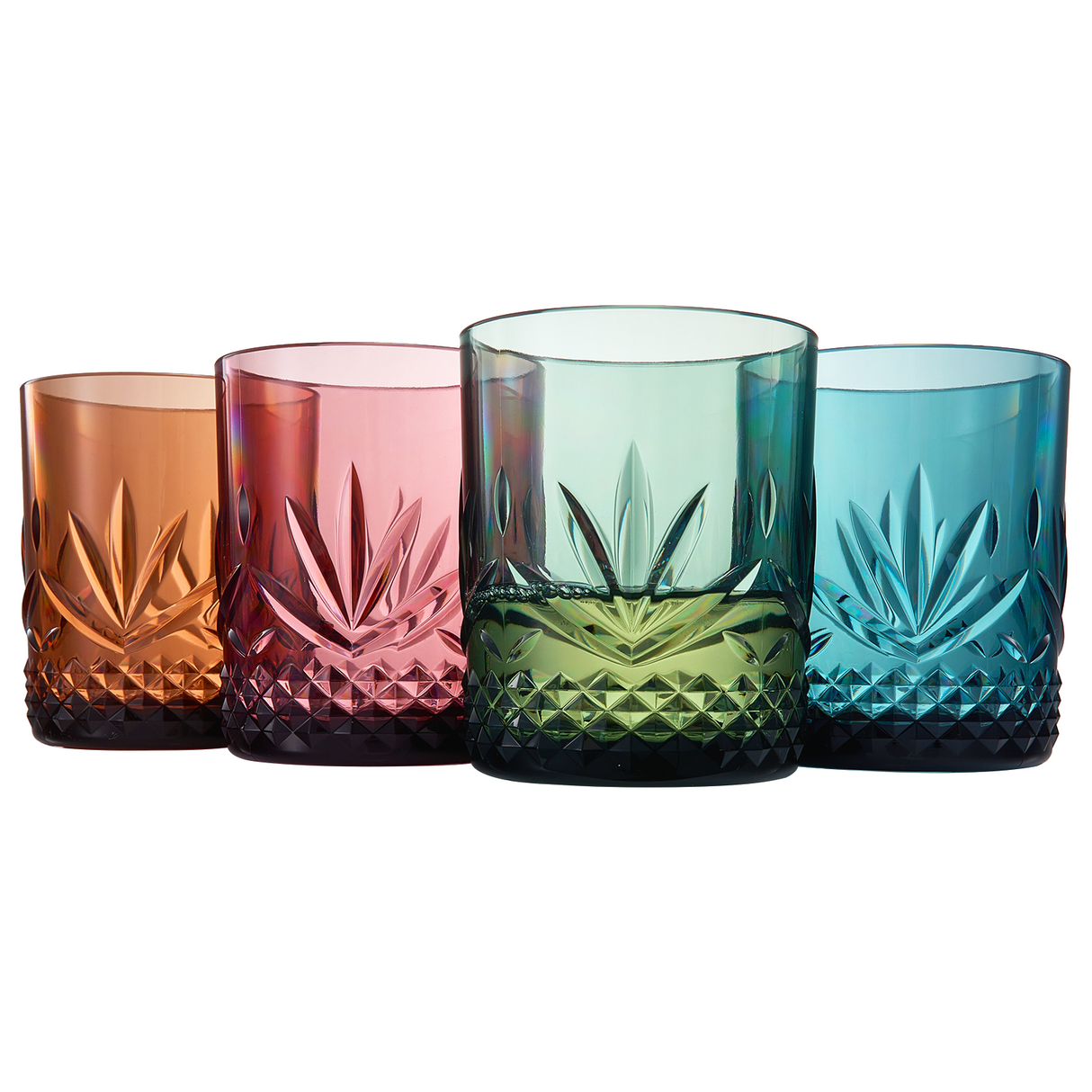 Onix Acrylic Crystal Lowball Glassware, Set of 4