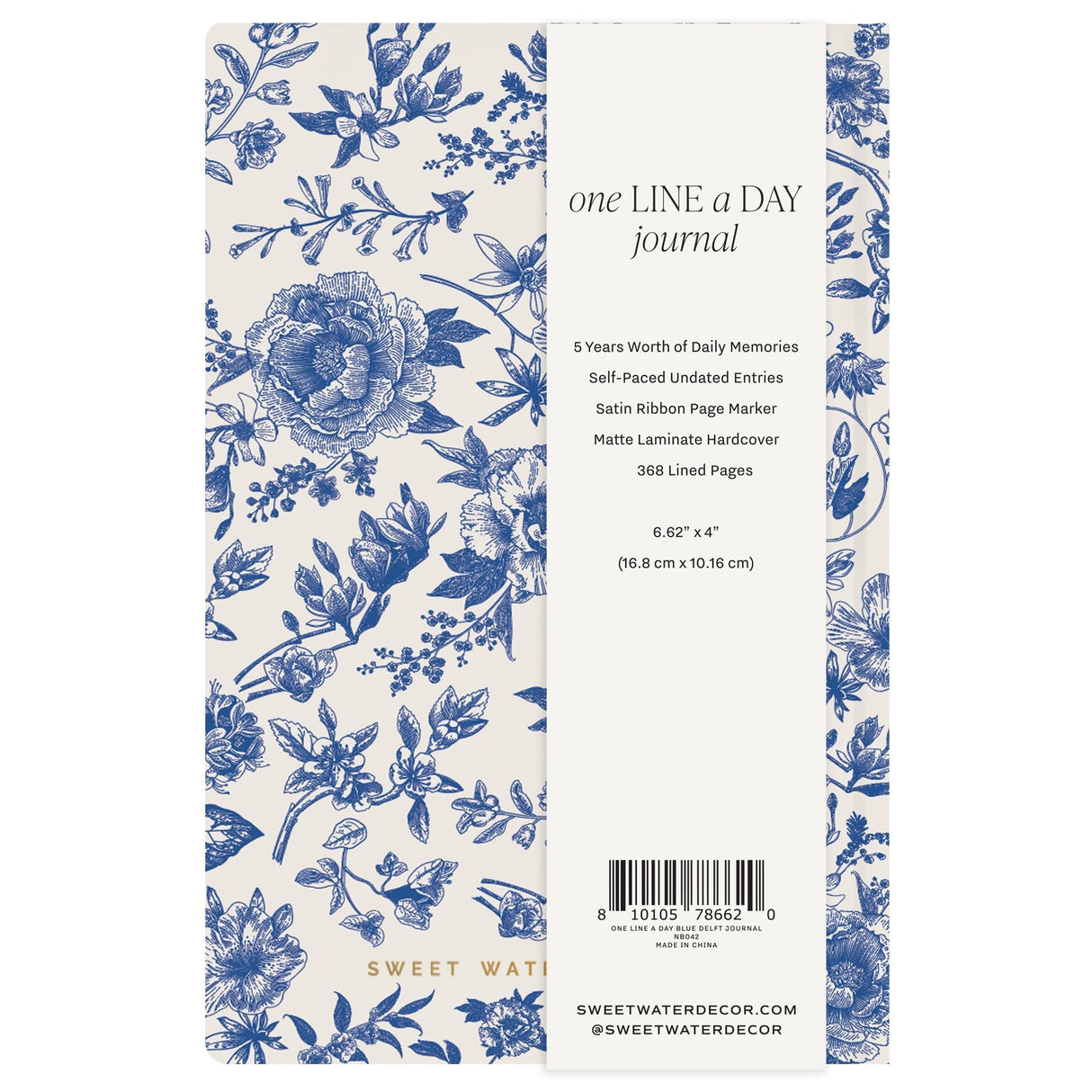 Blue Delft One Line a Day Memory Journal