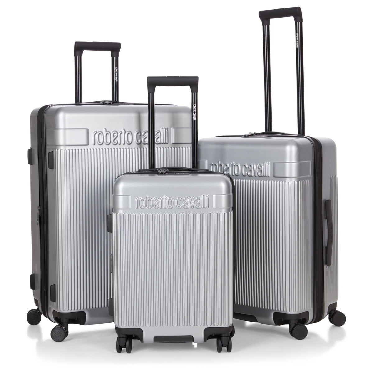 ROBERTO CAVALLI 3 Piece Luggage Set with Expandable Hard Shell & 8 Spinner Wheels