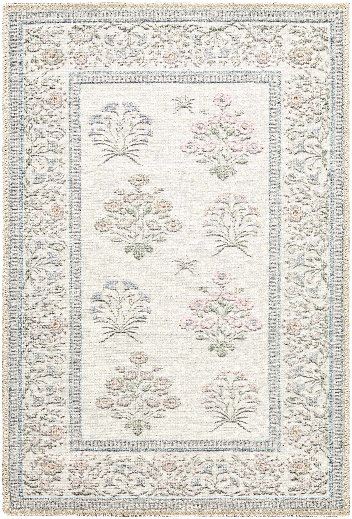 Aquene Ivory Washable Area Rug