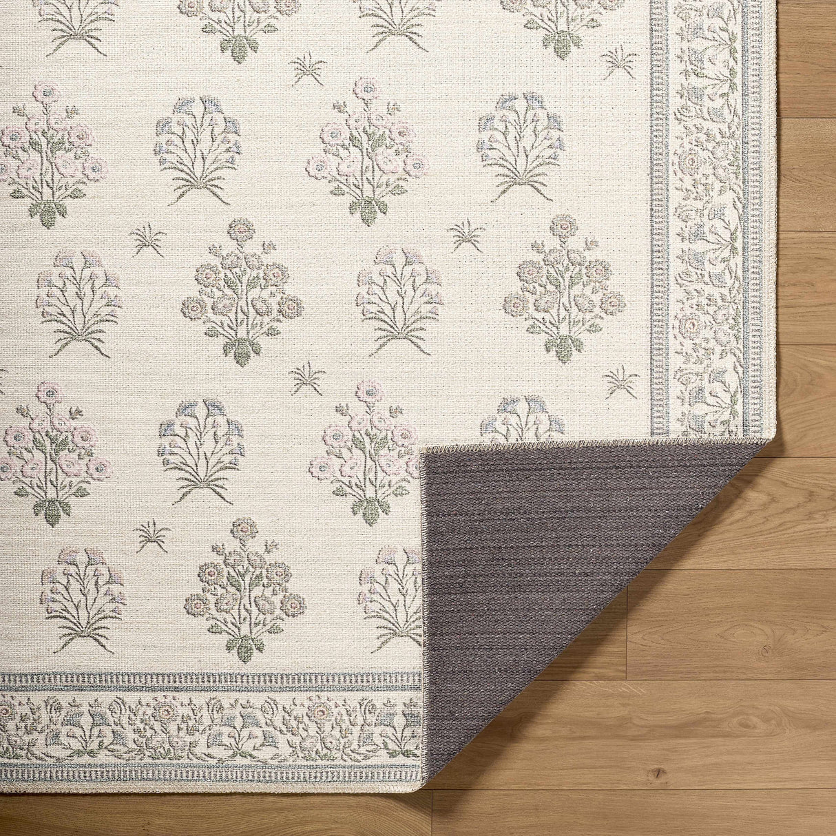Aquene Ivory Washable Area Rug