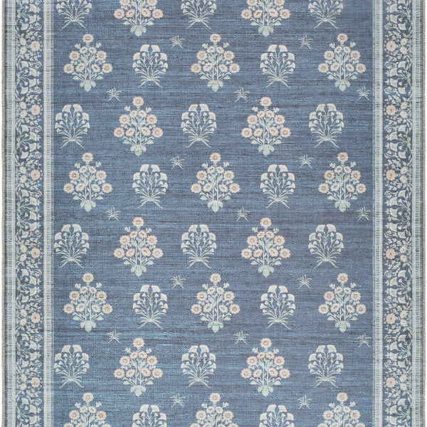Aquene Denim Washable Area Rug