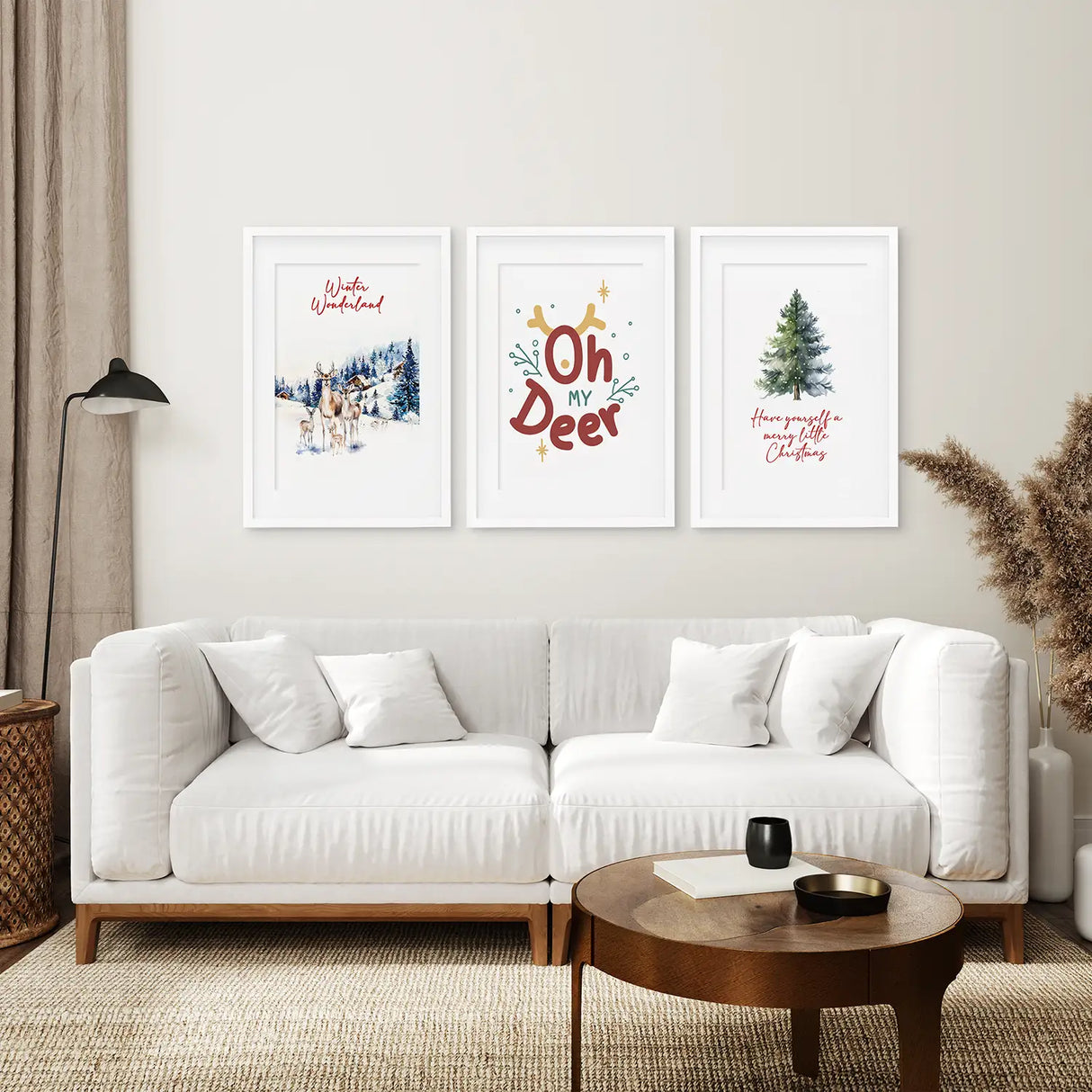 Winter Wonderland Christmas Wall Art Prints Set