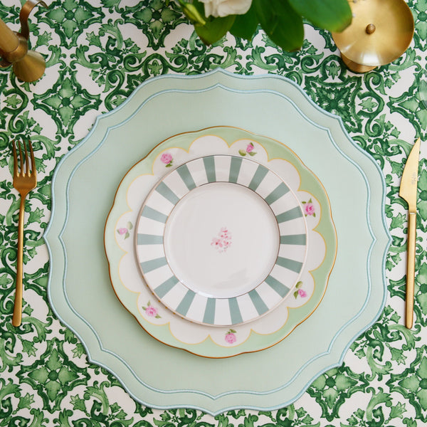 ORCHID LIGHT GREEN SQUARE FAUX LEATHER PLACEMAT