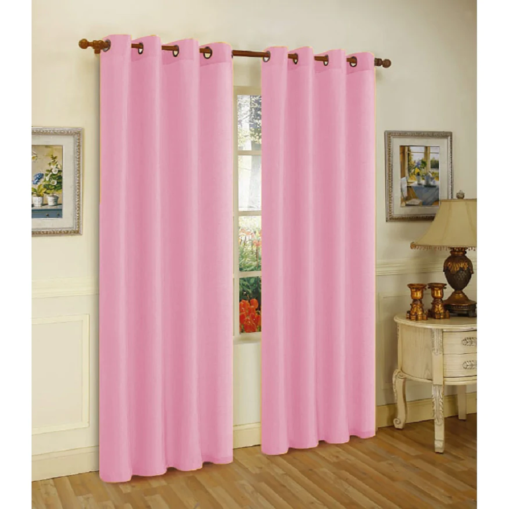 Set of Two 84" Solid Grommet Faux Silk Window Panels