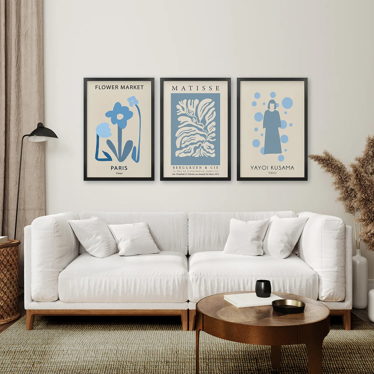 Modern Y2k Style Set of 3 Posters. Pastel Blue