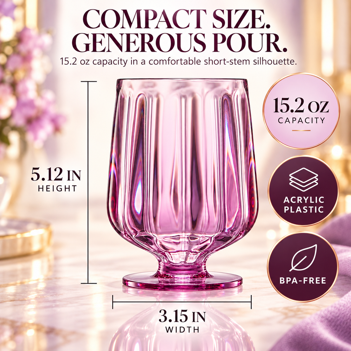 Khen Site Madrid Acrylic Stemmed Wine Goblet Glassware - view 6