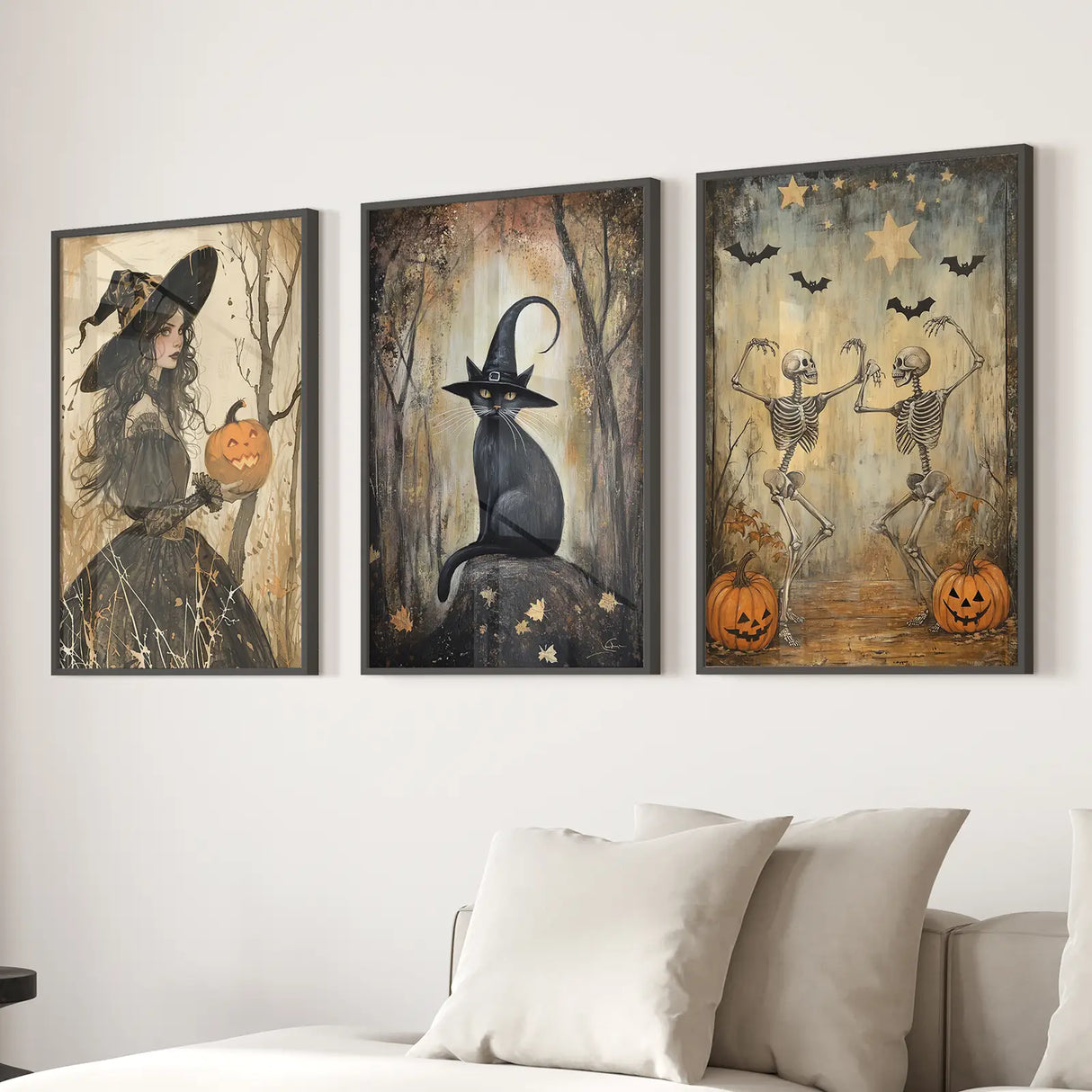 Witchy Halloween Fall Decor Modern Wall Art Print