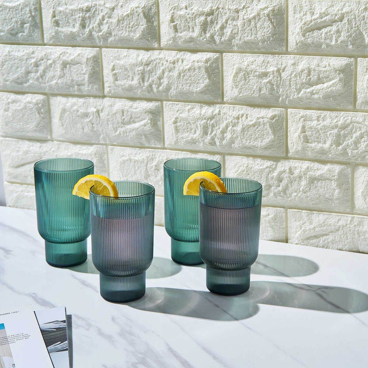 Khen Site Eze Acrylic Ribbed Highball Glassware - view 4