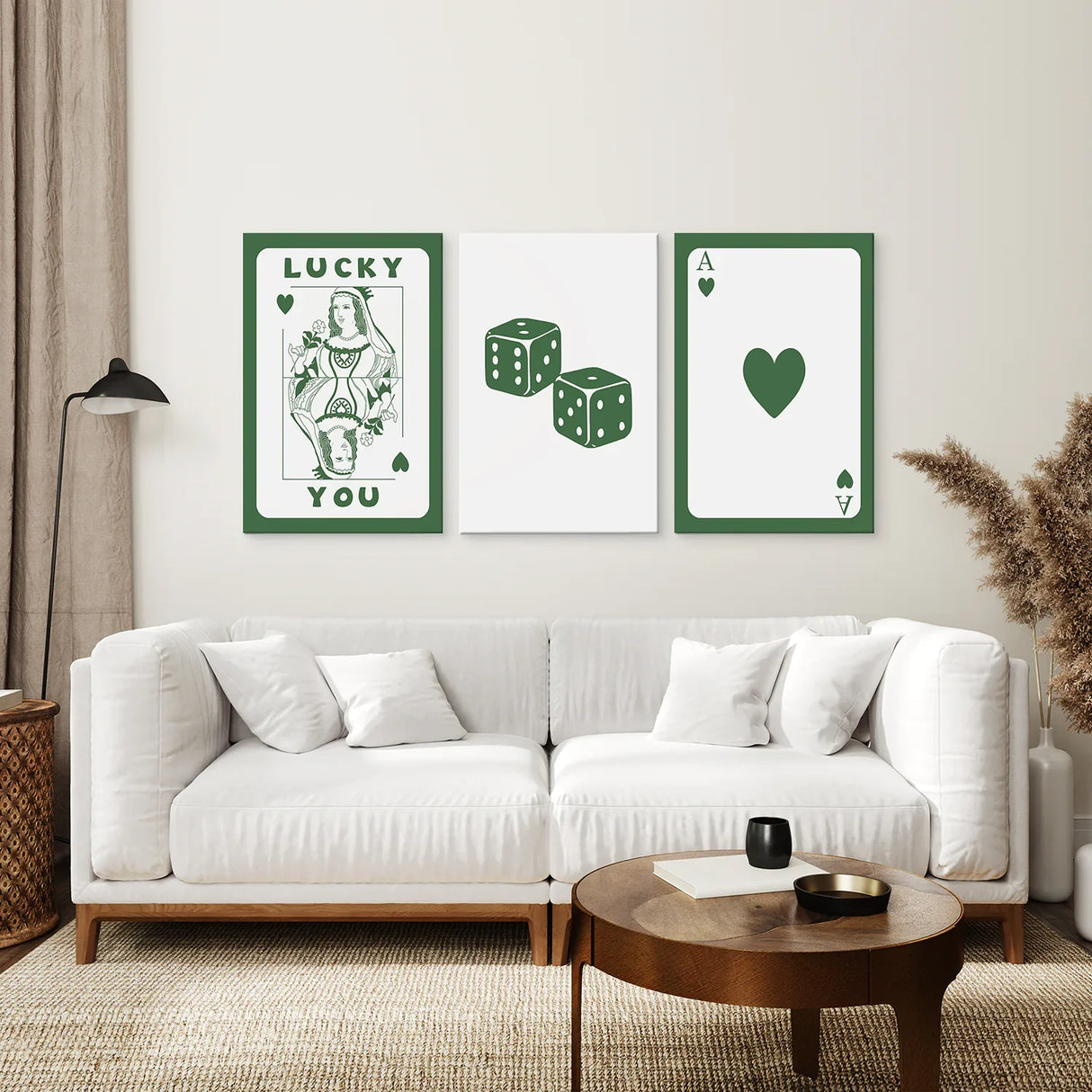 Vintage Poker Card Set of 3 Pieces Trendy Wall Art