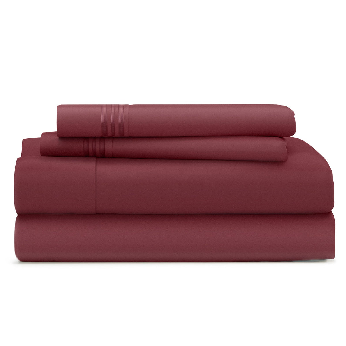 Cosy House Collection Everyday Bed Sheets in Burgundy