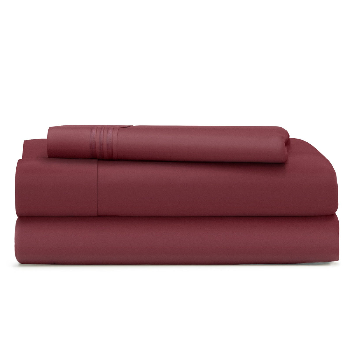 Cosy House Collection Everyday Bed Sheets in Burgundy - view 2