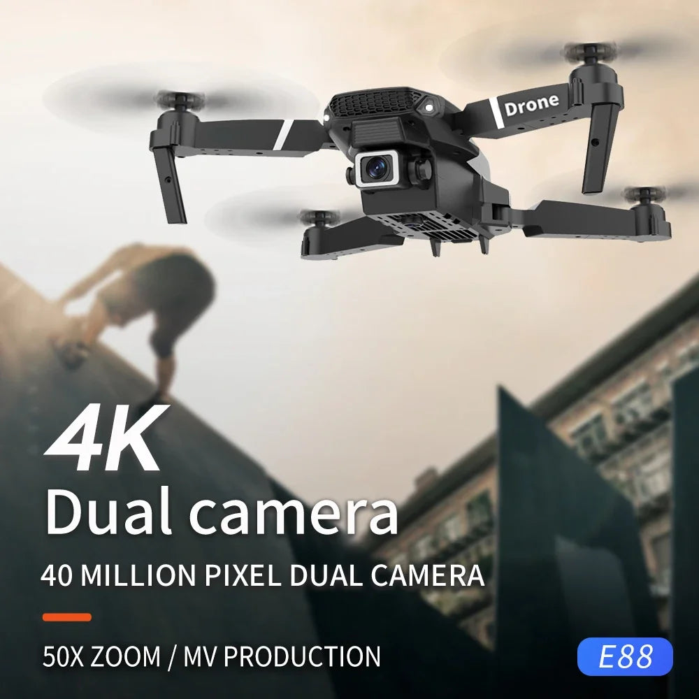4K WiFi FPV Drone Foldable Quadcopter HD Camera Altitude Hold RC