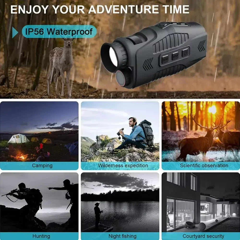 1080P Night Vision Monocular with Infrared Zoom HD Hunting Telescope for Day/Night Use