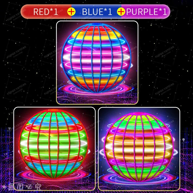 Flying LED Ball Toy for Kids – Hand Controlled 360° Rotating Cosmic Globe