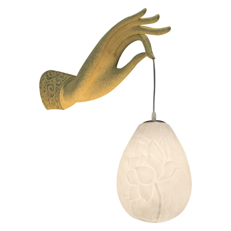 Modern Chinese Lotus Wall Lamp Creative Corridor Hallway Teahouse Art Decor Light