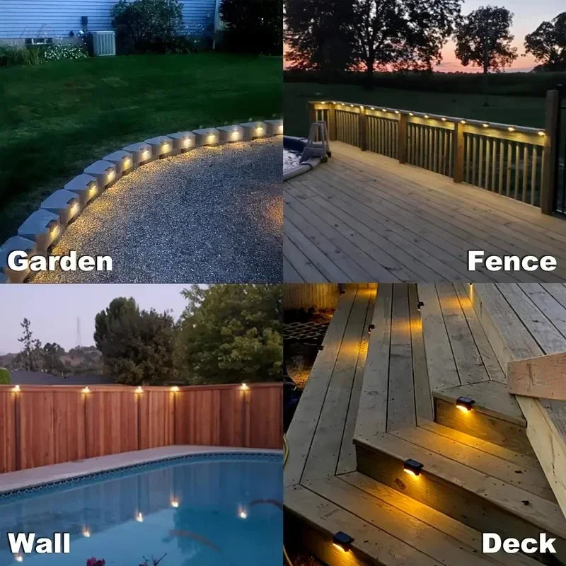 Outdoor Solar Deck Lights – Waterproof LED Fence & Step Lamps for Yard & Pathway