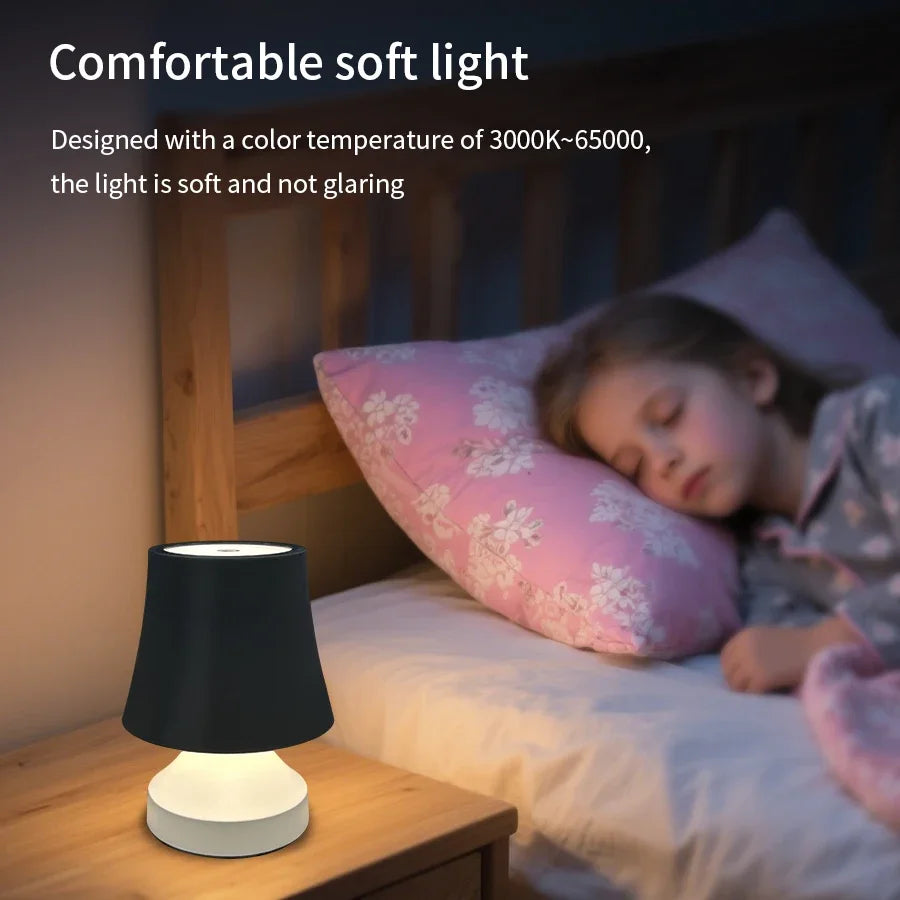 Rechargeable LED Desk Lamp 3-Color Adjustable Bedside Table Light Modern Decor