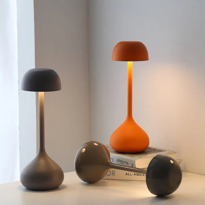 Touch Dimmable Mushroom Table Lamp Portable Rechargeable Night Light Bedside Desk