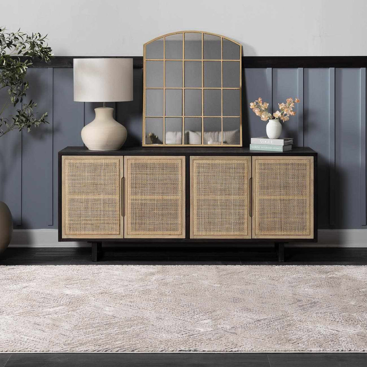 Garza Diamond Textured Washable Rug