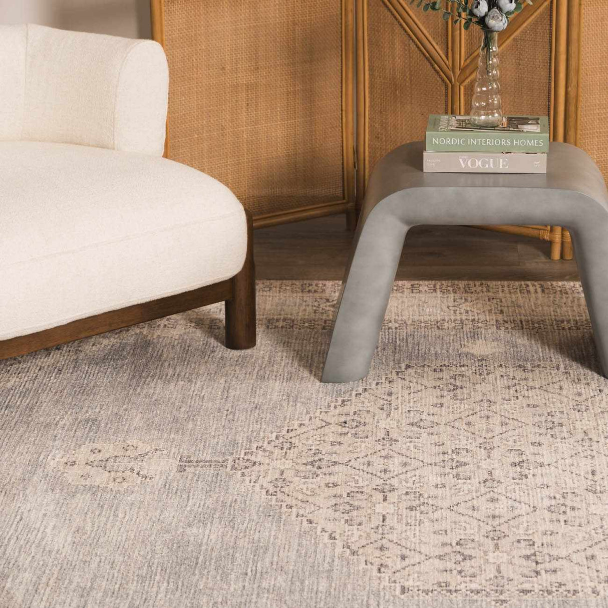 Lila Medallion Denim Area Rug