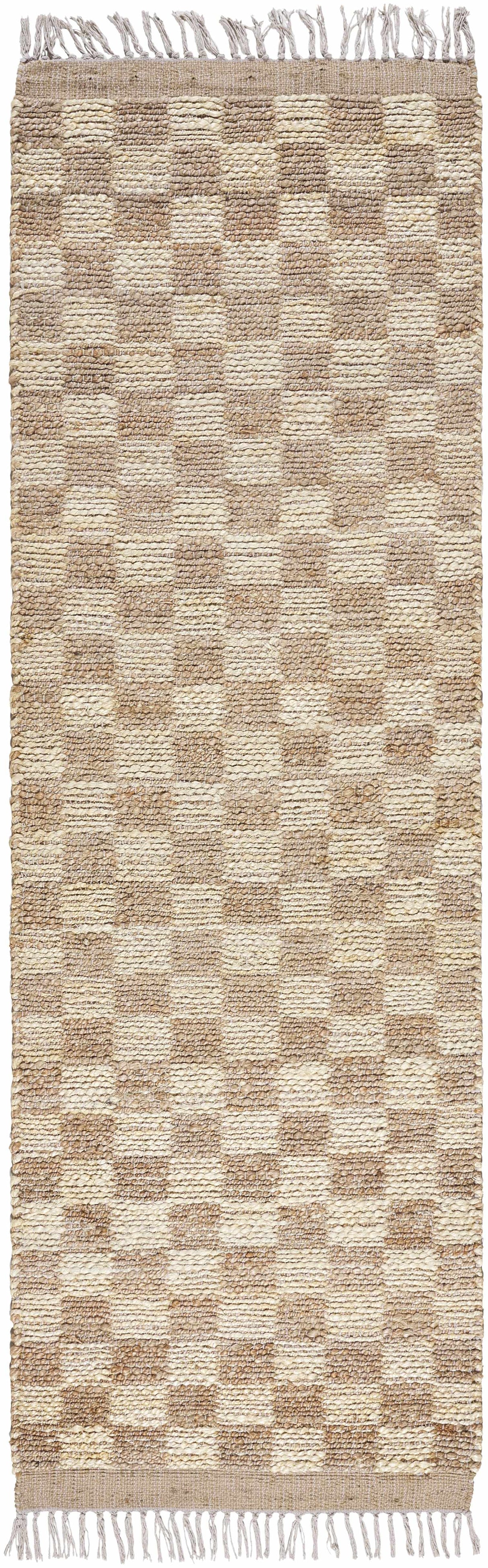 Ionut Checkered Jute Area Rug